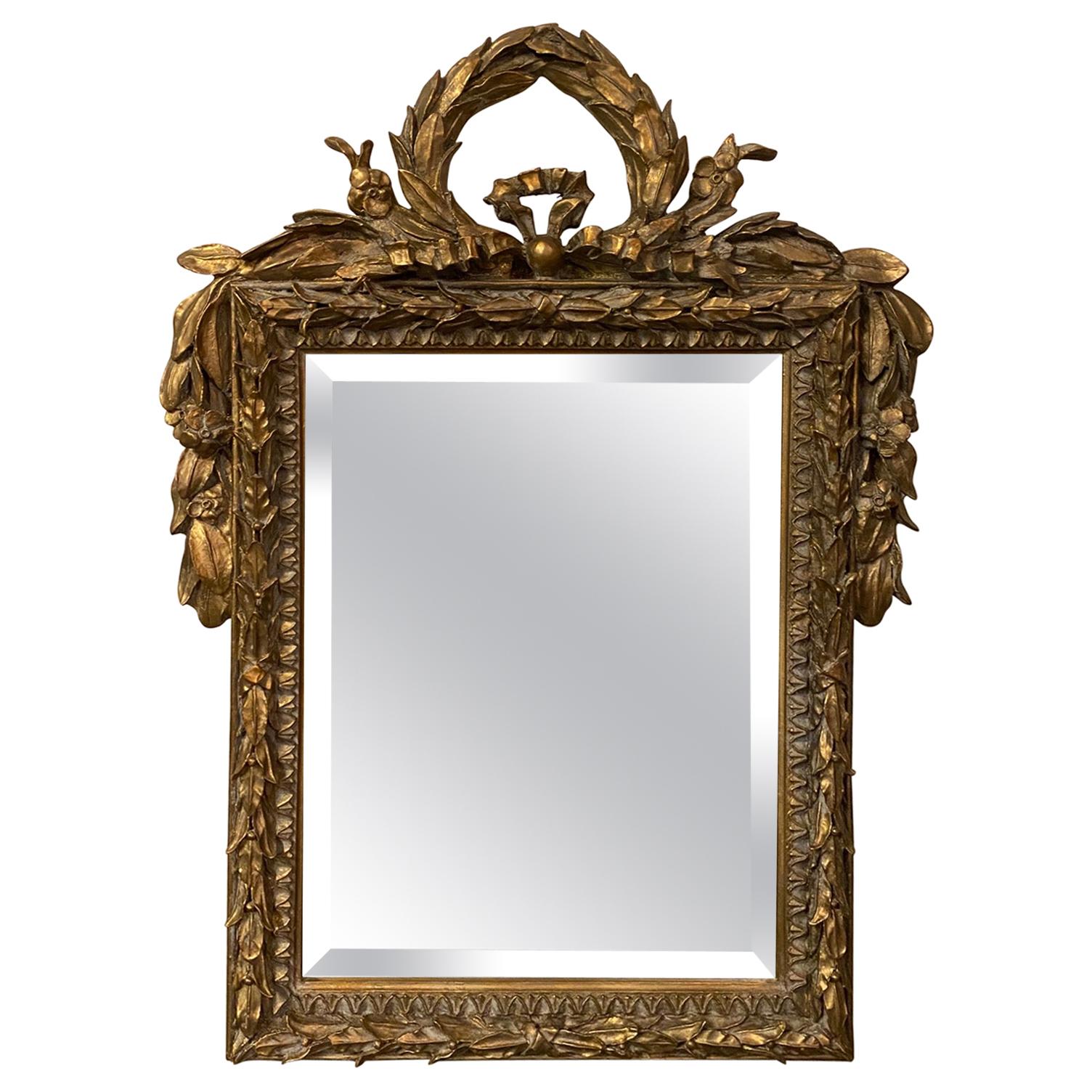 French Louis XVI Style Giltwood Mirror