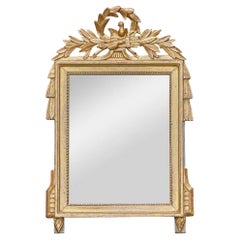 French Louis XVI Style Giltwood Mirror with Dove and Laurel Crest, circa 1920