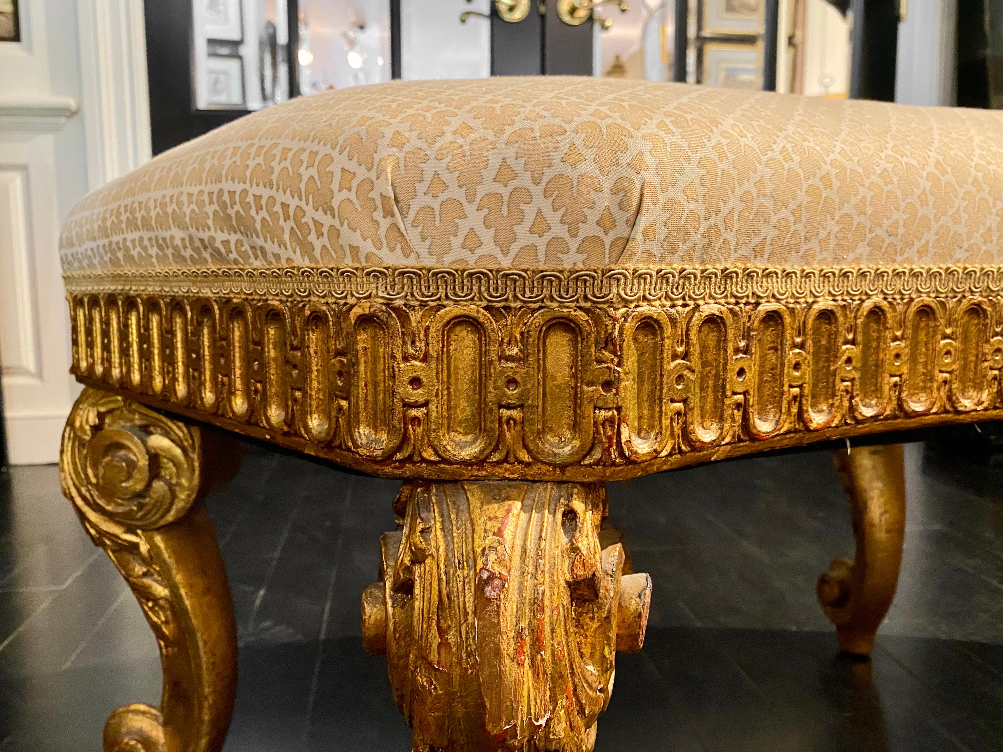 French Louis XVI Style Giltwood Semi-Circular Bench, Jacob-Inspired Model For Sale 13