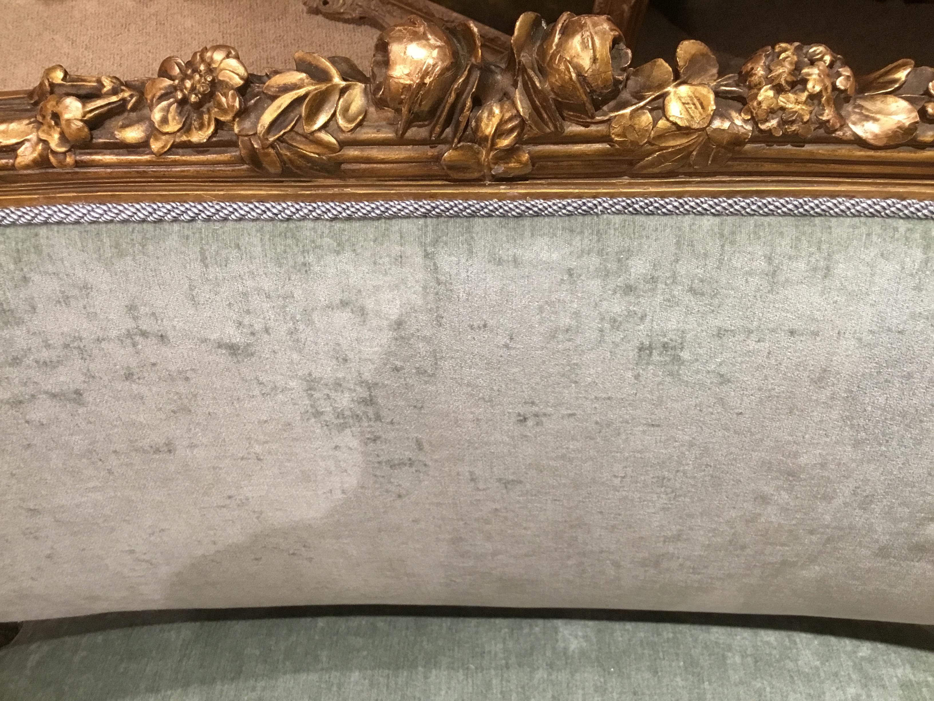 French Louis XVI-Style Giltwood Settee or Loveseat, New Upholstery 2