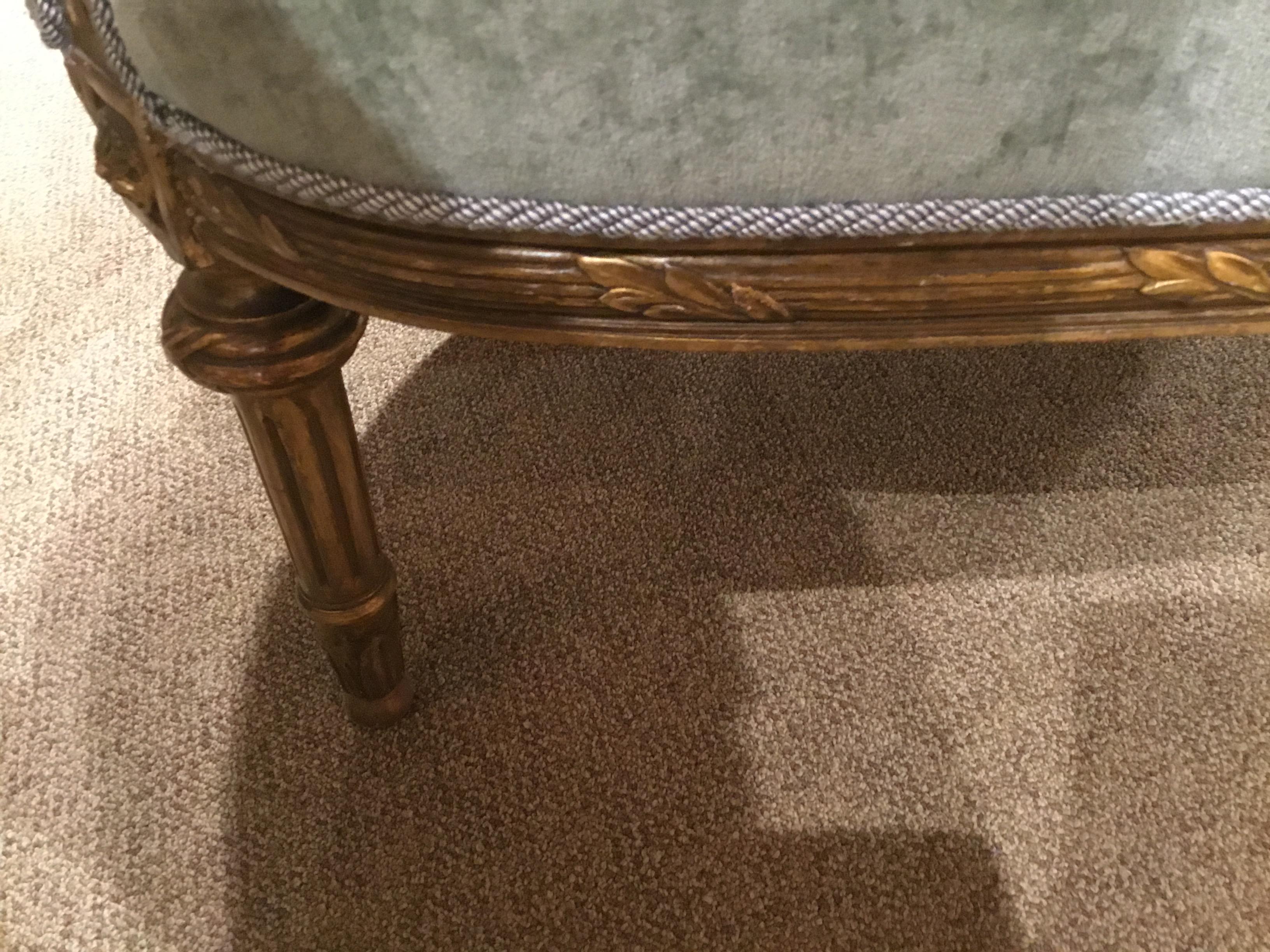 French Louis XVI-Style Giltwood Settee or Loveseat, New Upholstery 3