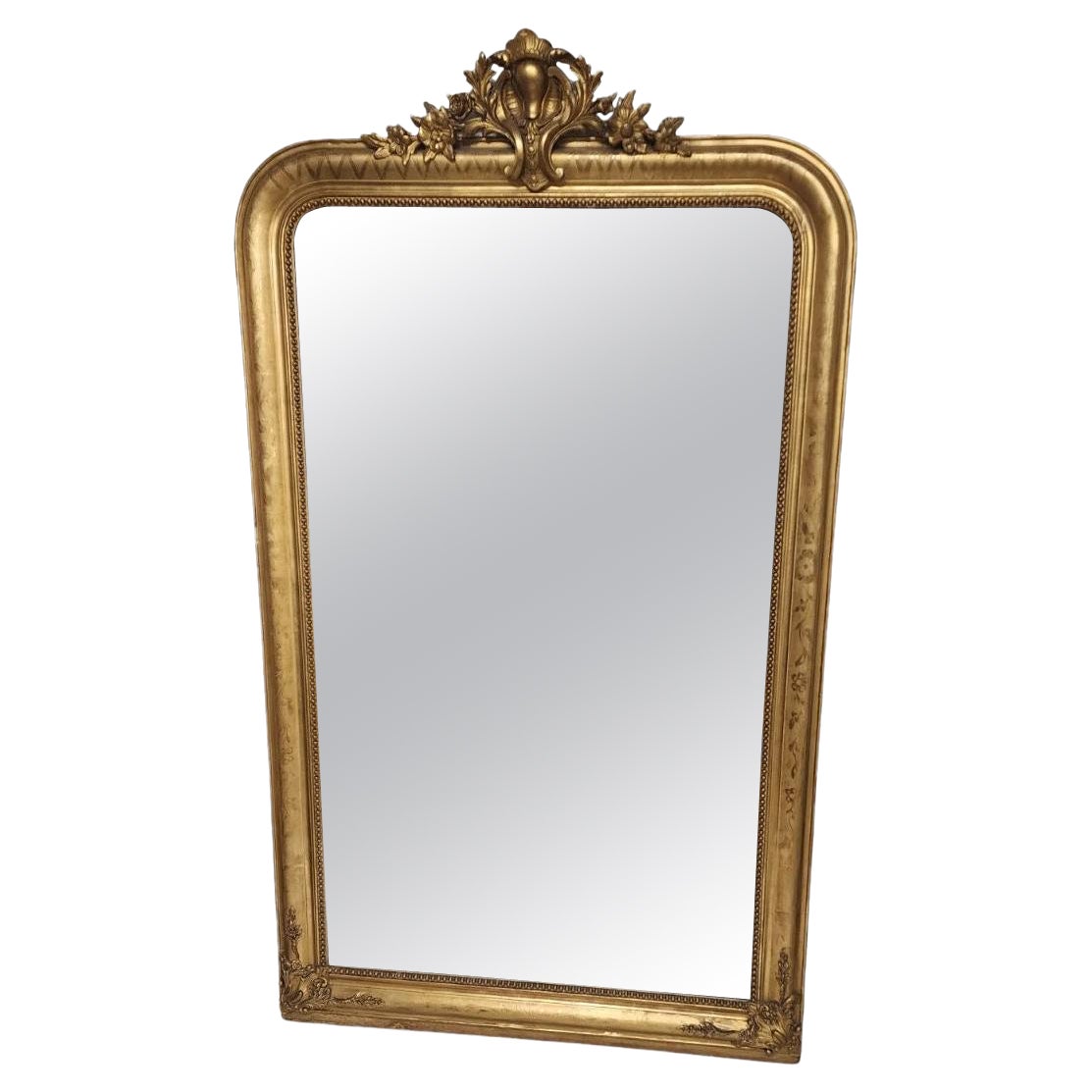 French Louis XVI Style Giltwood Wall Mirror