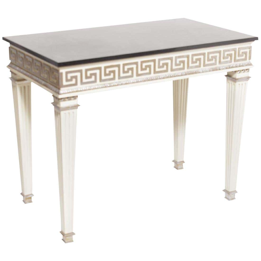 French Louis XVI Style Greek Key Design with Marble-Top Center or ...