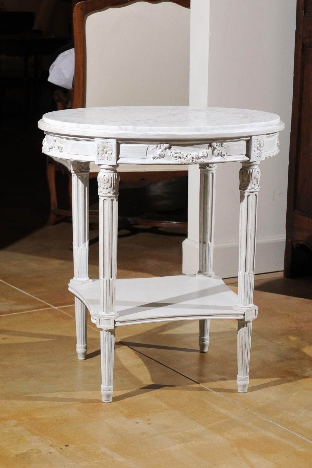A French Louis XVI style lacquered gray 