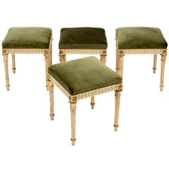 French Louis XVI Style Hand Carved Stools