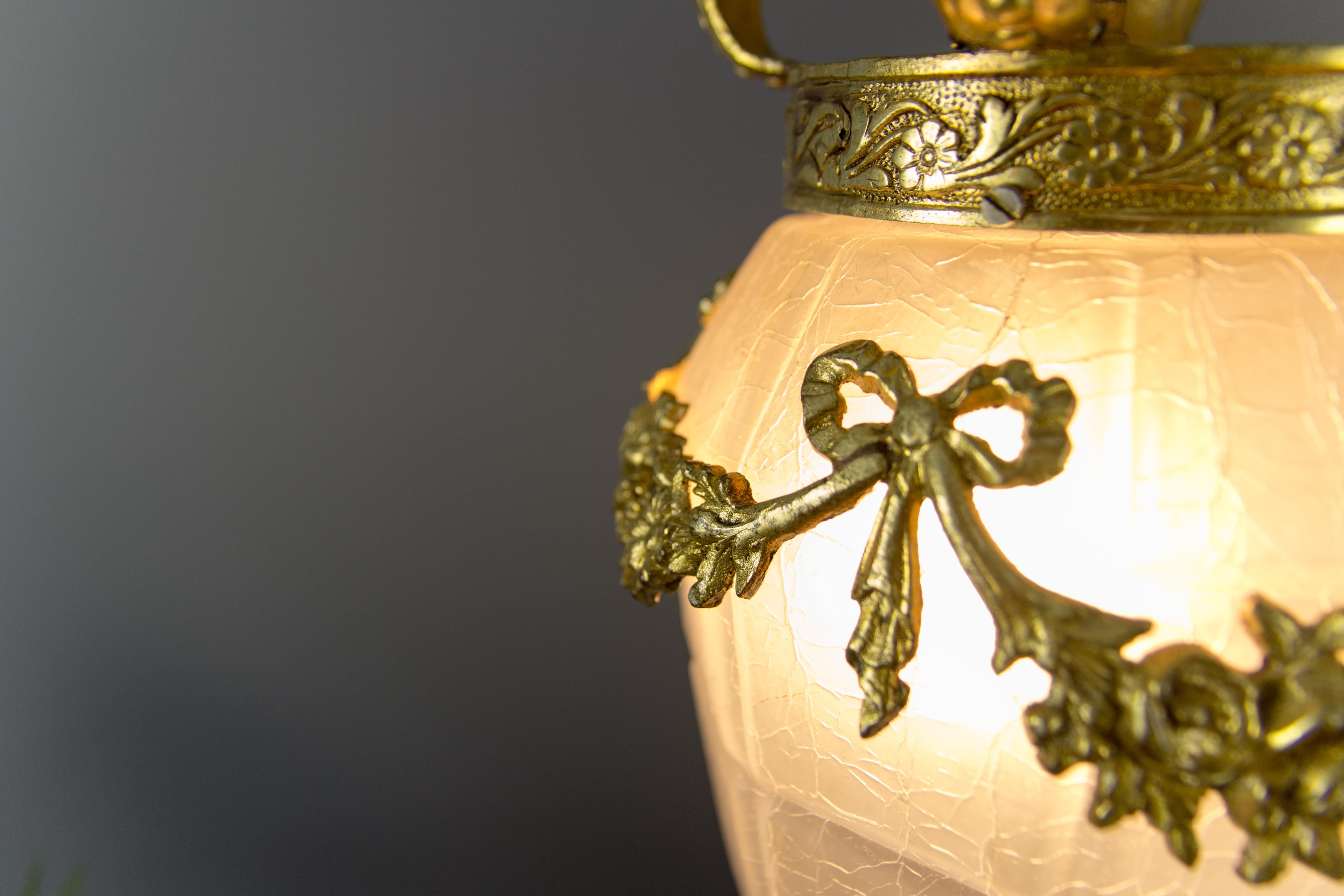 French Louis XVI Style Hanging Lantern Hall Lamp 9