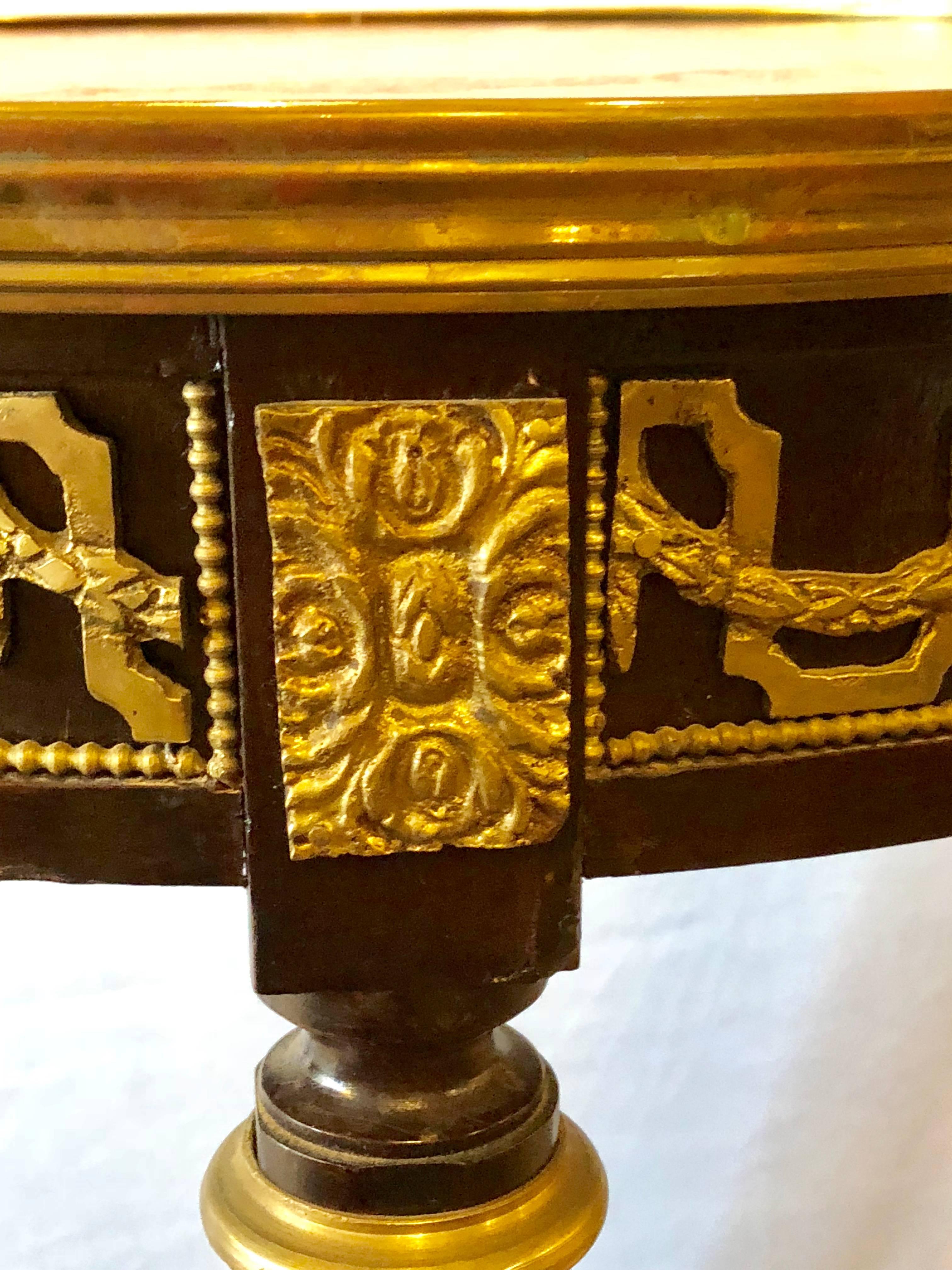 French Louis XVI Style Inlaid Bouilliote / Lamp / Center or End Table 2