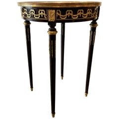 French Louis XVI Style Inlaid Bouilliote / Lamp / Center or End Table