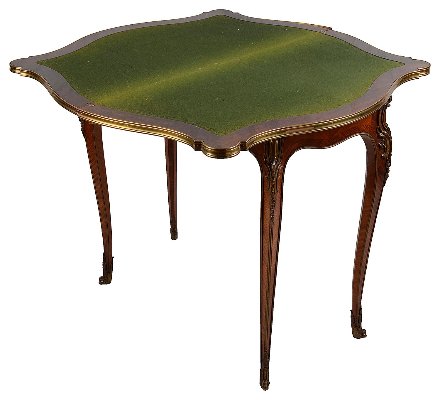 Mahogany French Louis XVI Style Inlaid Card or Games Table, circa 1880 For Sale