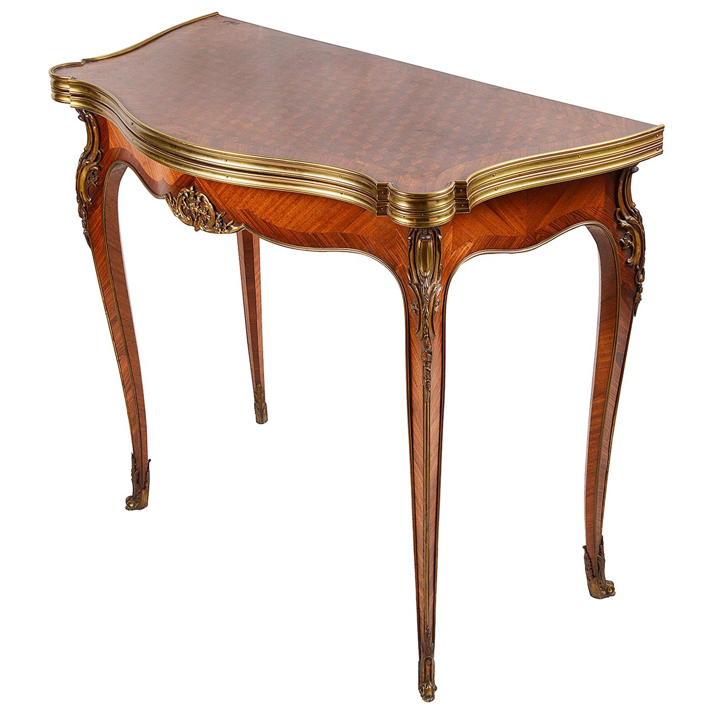 French Louis XVI Style Inlaid Card or Games Table, circa 1880 For Sale
