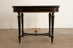 French Louis XVI Style Inlay & Ebonized Game Table