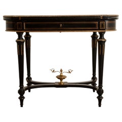 Used French Louis XVI Style Inlay & Ebonized Game Table