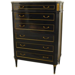 French Louis XVI Style Jansen Ebonized Chest