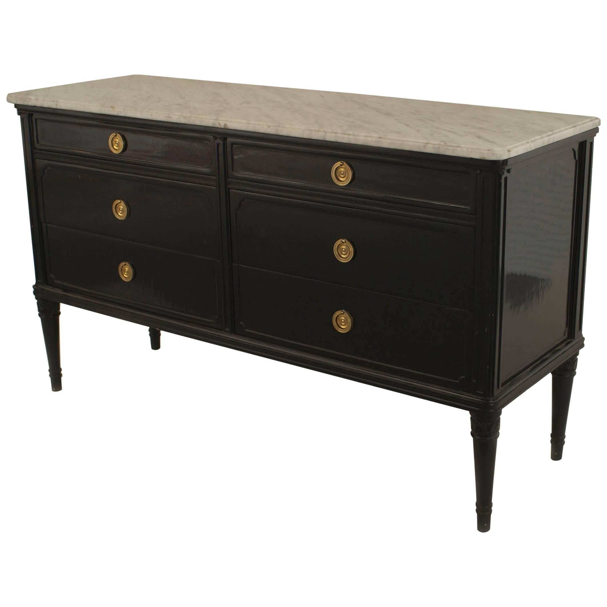 Coffre français de style Louis XVI en bois d'ébène de Jansen