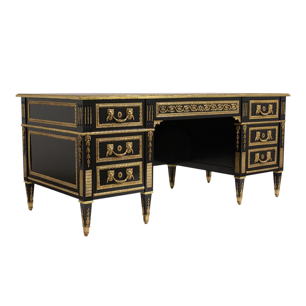 French Louis XVI Style Leather Top Desk 4