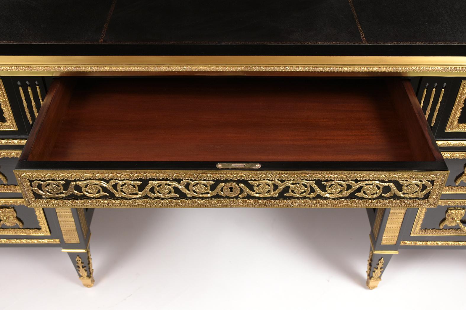 French Louis XVI Style Leather Top Desk 2