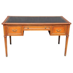 French Louis XVI Style Leather Top Desk Writing Table
