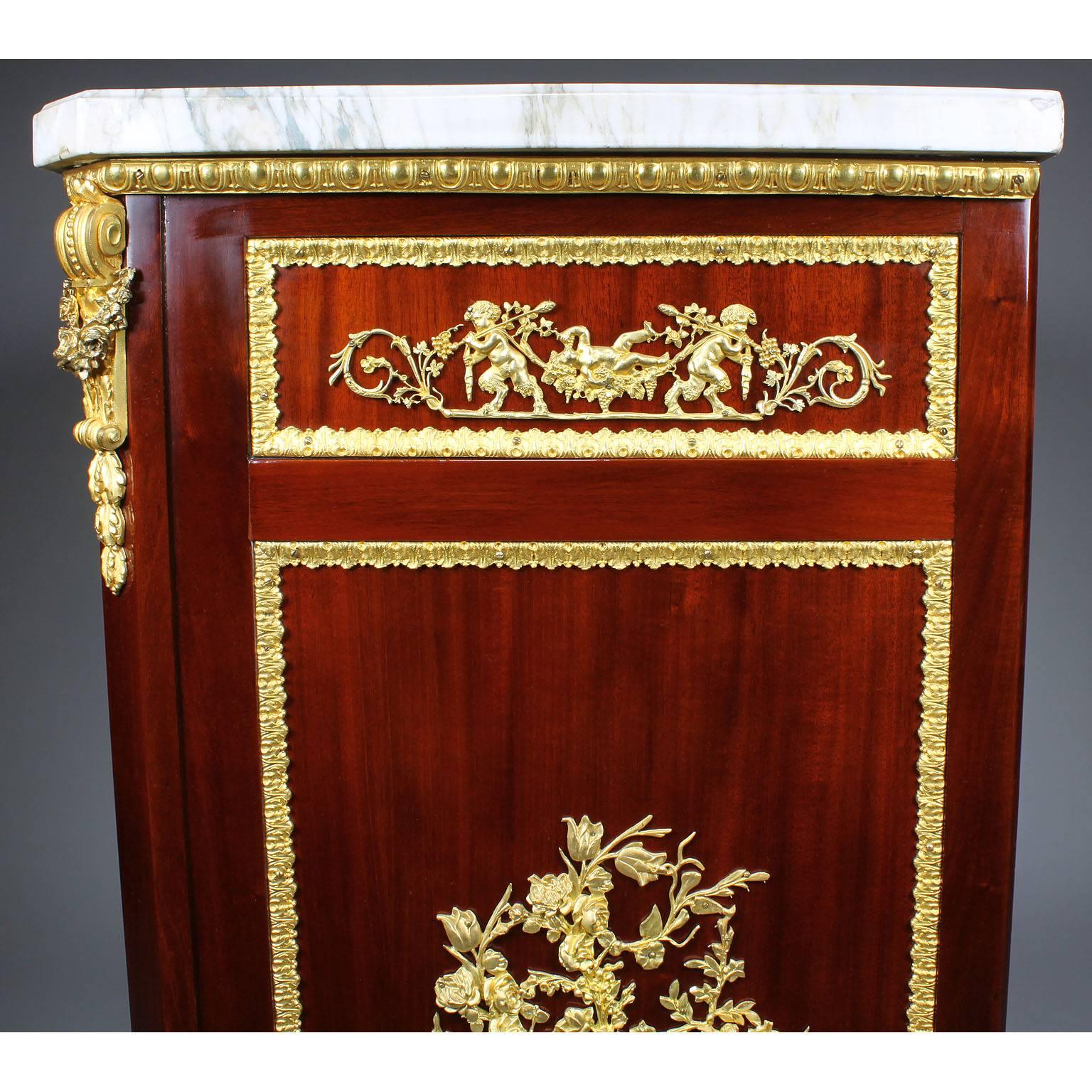 French Louis XVI Style Mahogany & Gilt-Bronze Mounted Server Commode For Sale 6