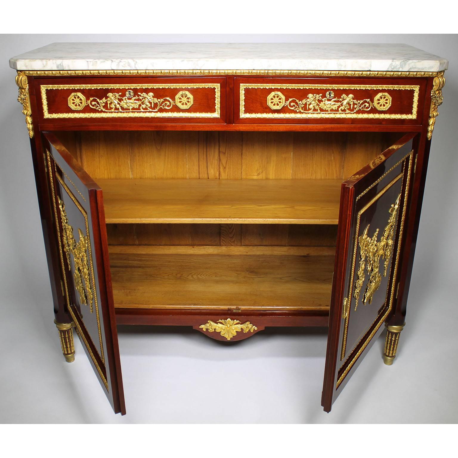 French Louis XVI Style Mahogany & Gilt-Bronze Mounted Server Commode For Sale 8