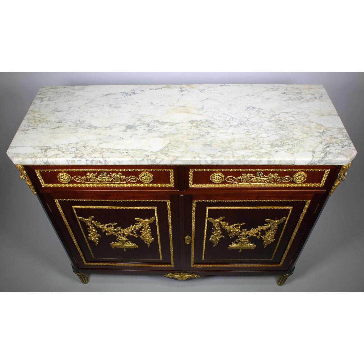 French Louis XVI Style Mahogany & Gilt-Bronze Mounted Server Commode For Sale 9