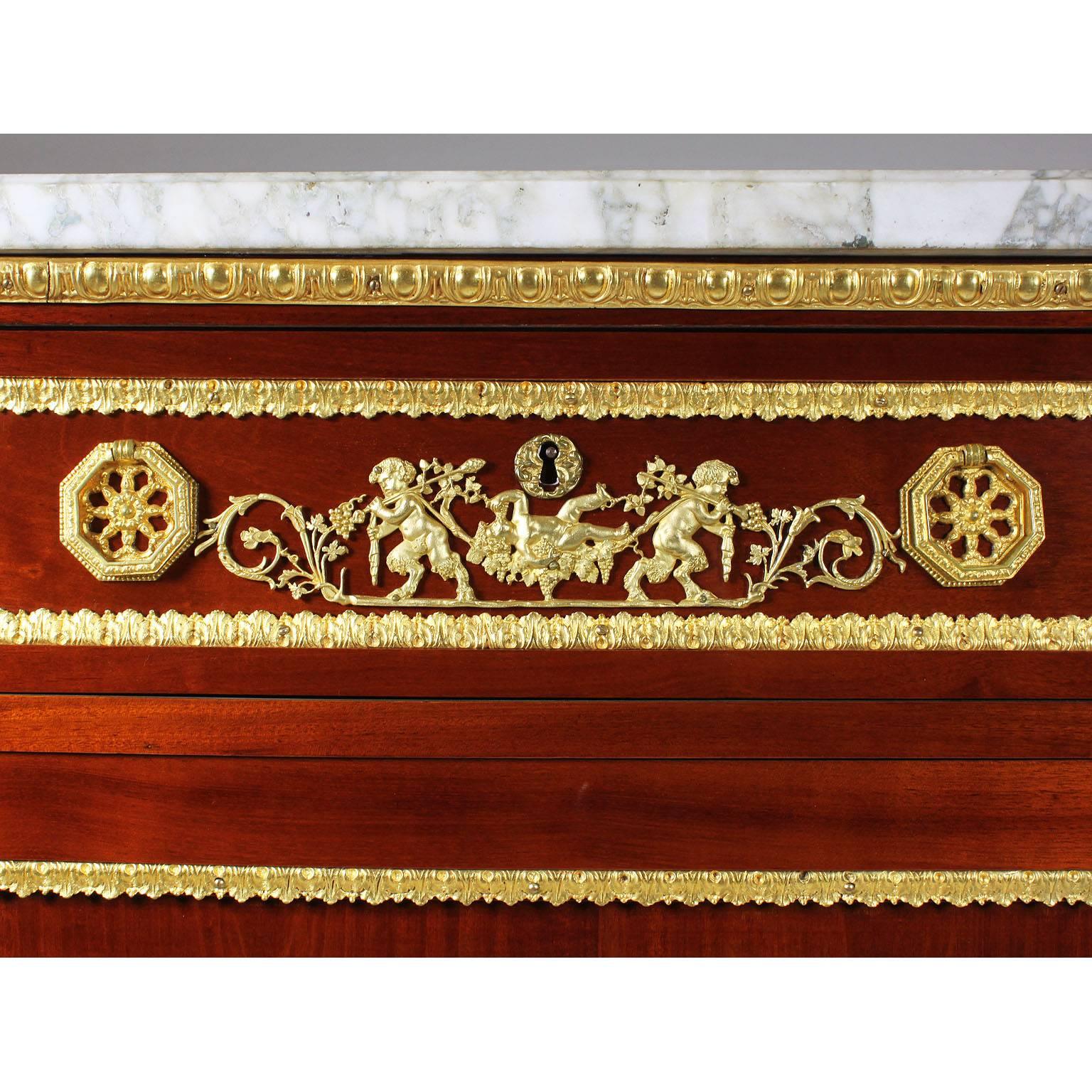 20ième siècle Commode sur Serveur de Style Louis XVI en Acajou et Bronze Doré en vente