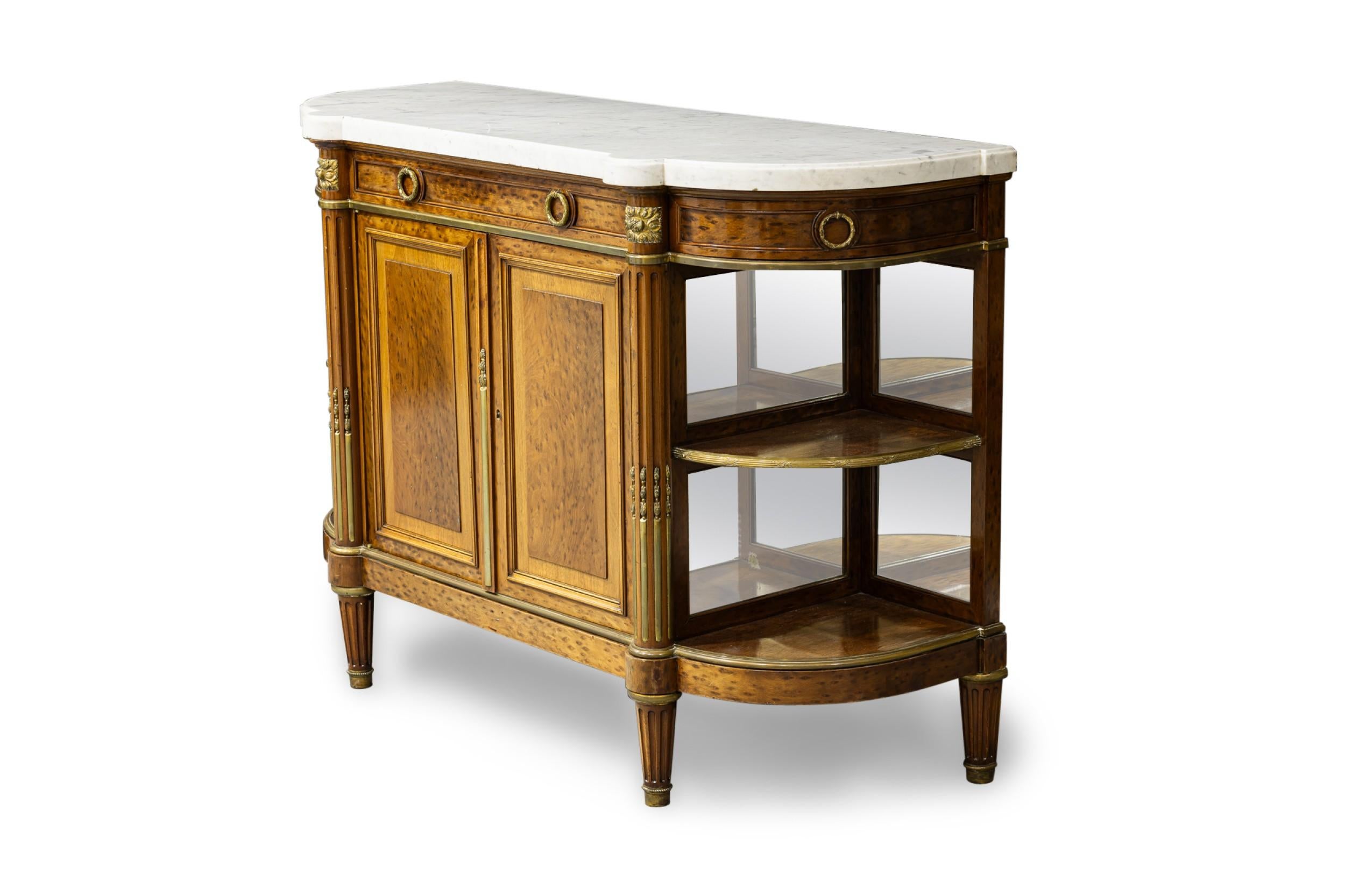 Luigi XVI French Louis XVI Style Mahogany and Brass Server Cabinet in vendita