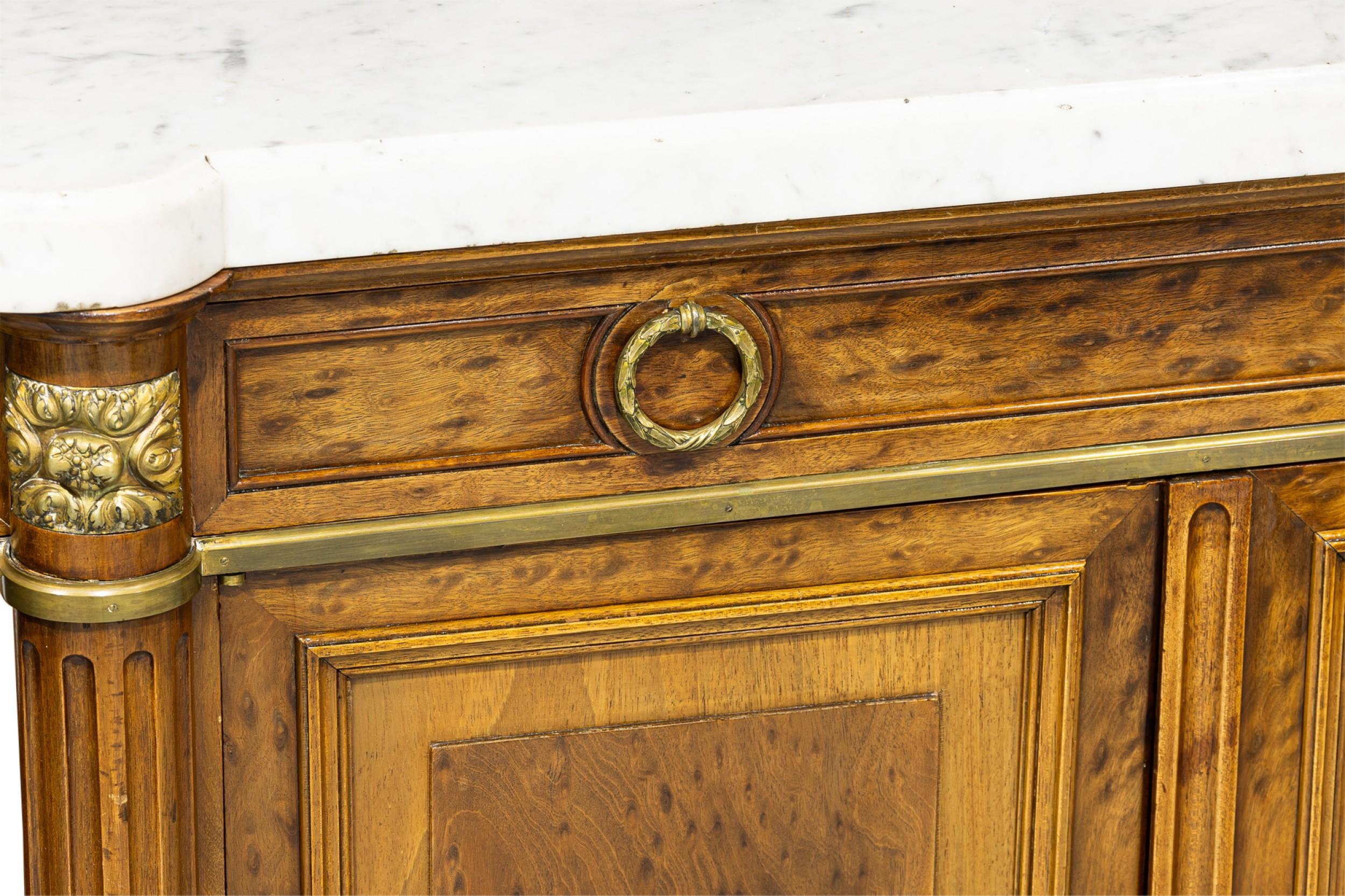 Francese French Louis XVI Style Mahogany and Brass Server Cabinet in vendita