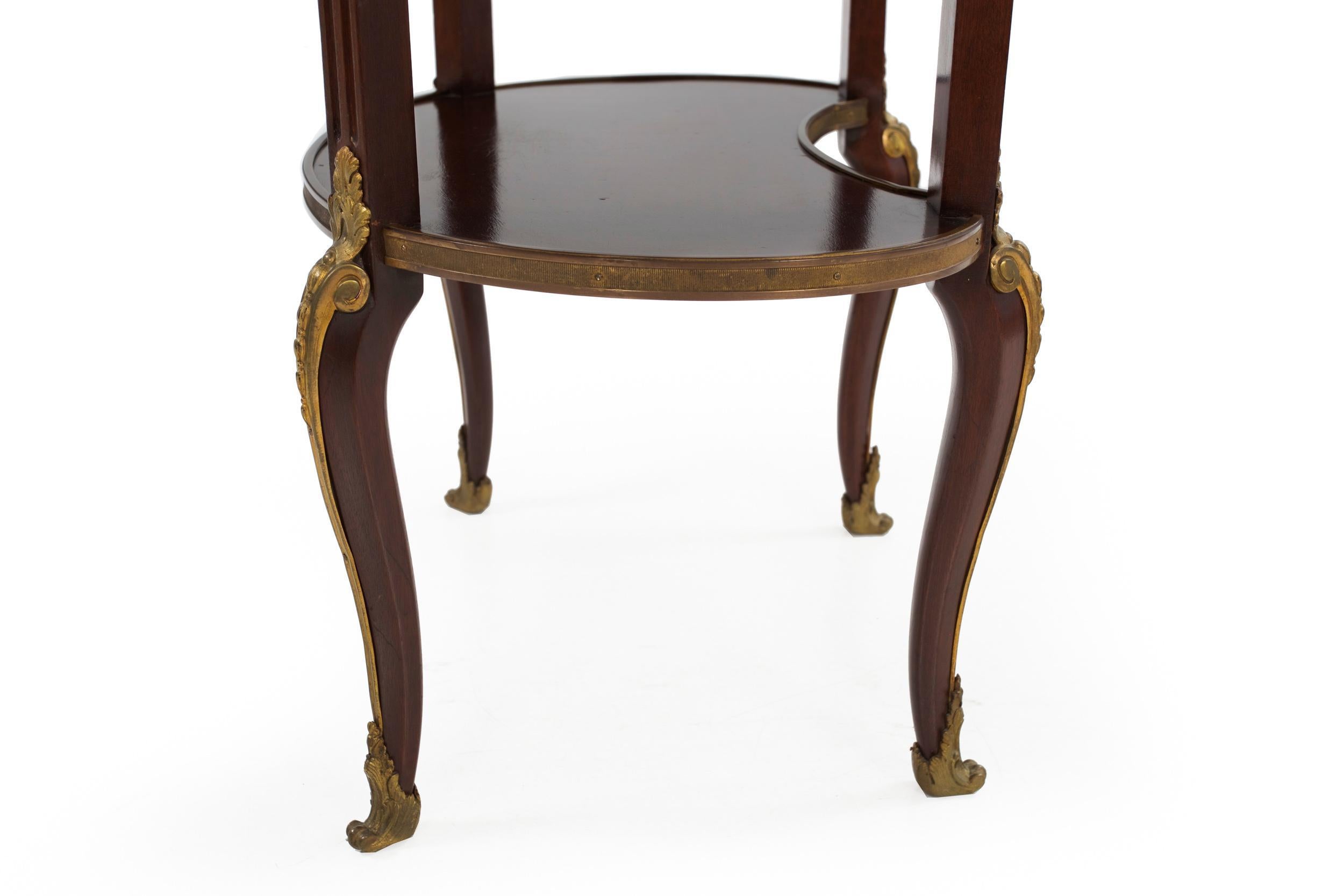 French Louis XVI Style Mahogany and Bronze Kidney-Form Accent Table 8