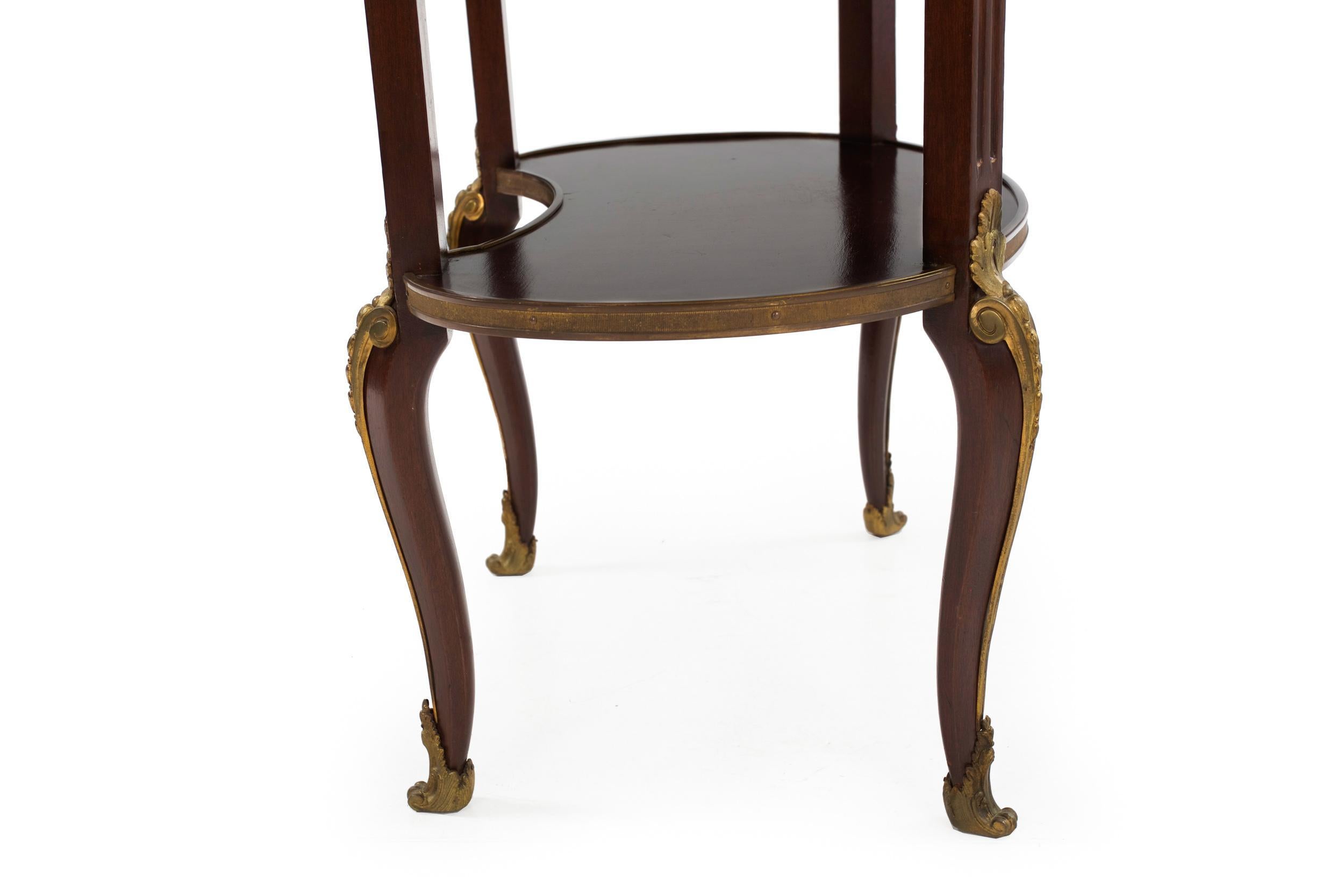 French Louis XVI Style Mahogany and Bronze Kidney-Form Accent Table 9