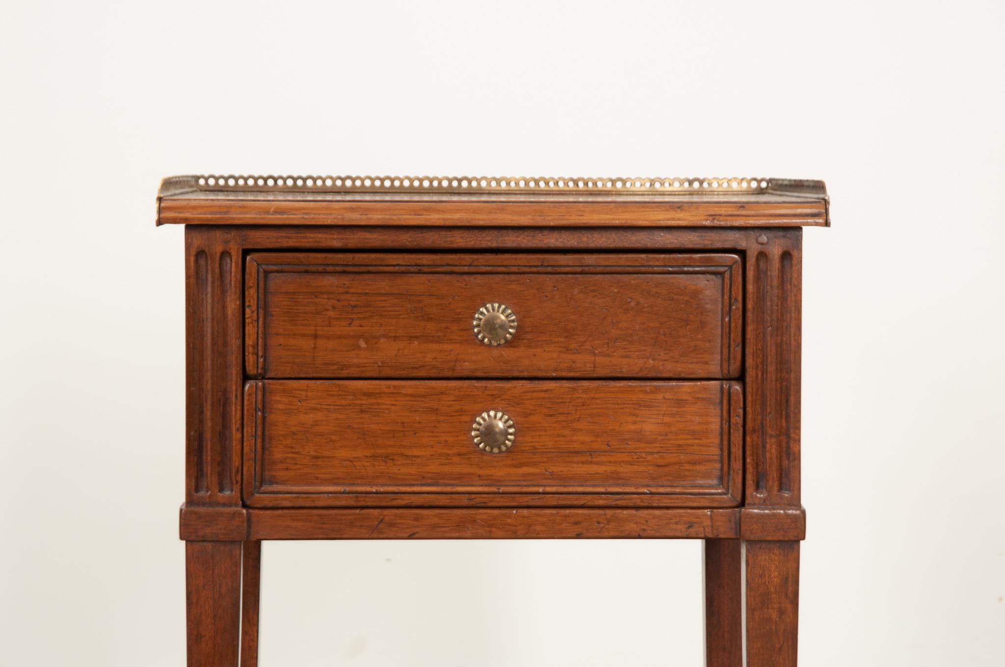 Hand-Carved French Louis XVI Style Mahogany Bedside Table