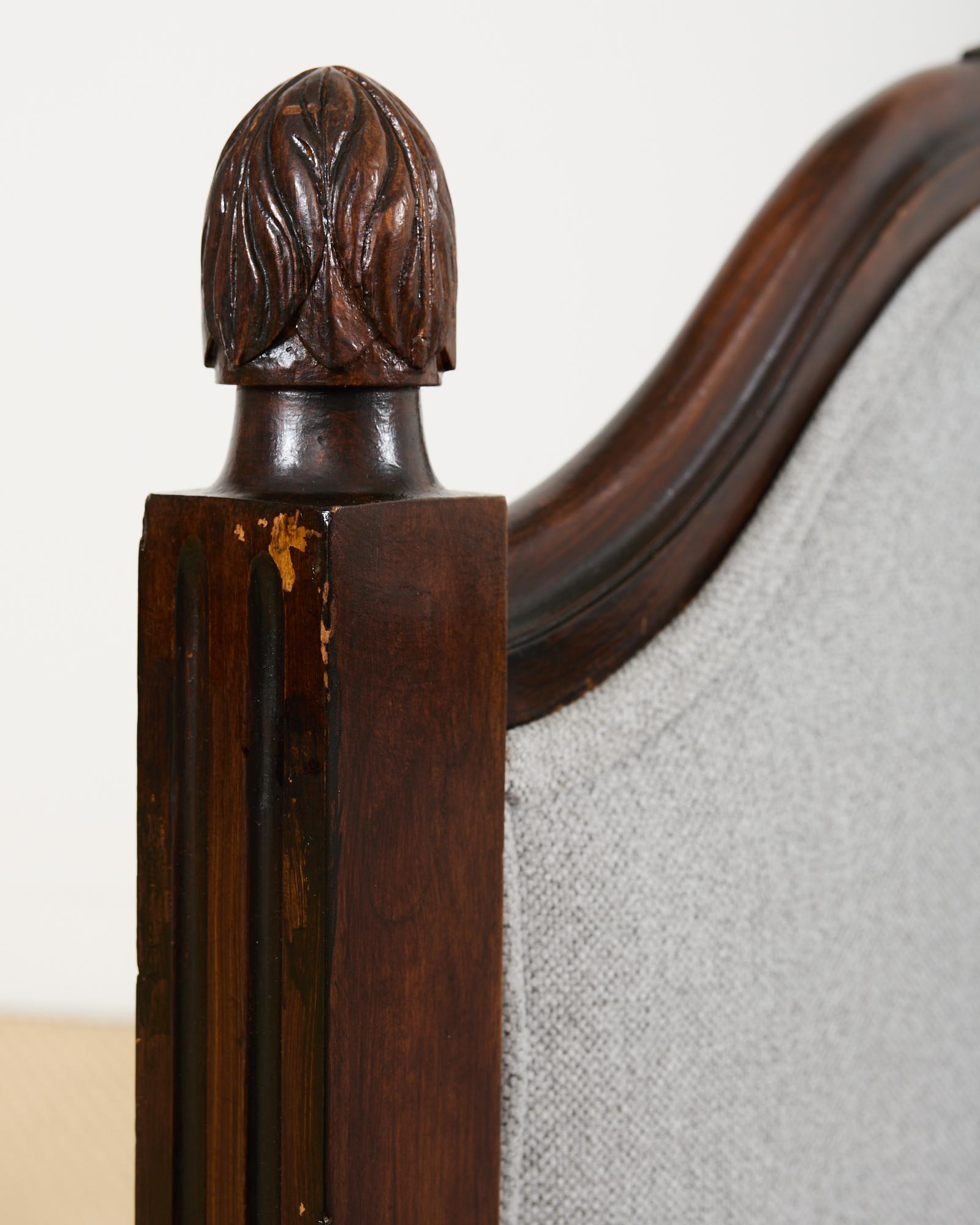 French Louis XVI Style Mahogany Bench or Diminutive Settee 7