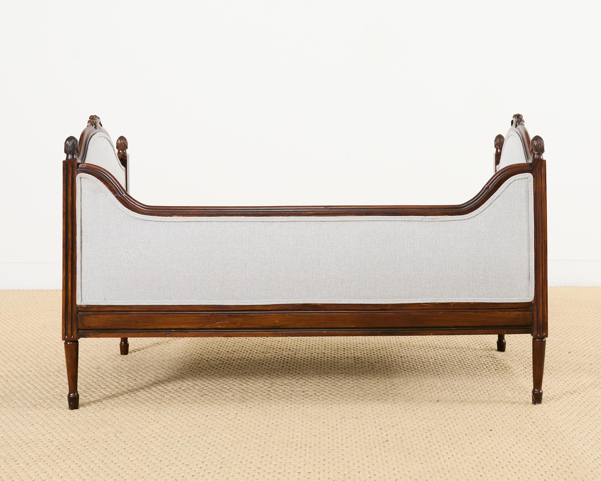 French Louis XVI Style Mahogany Bench or Diminutive Settee 12