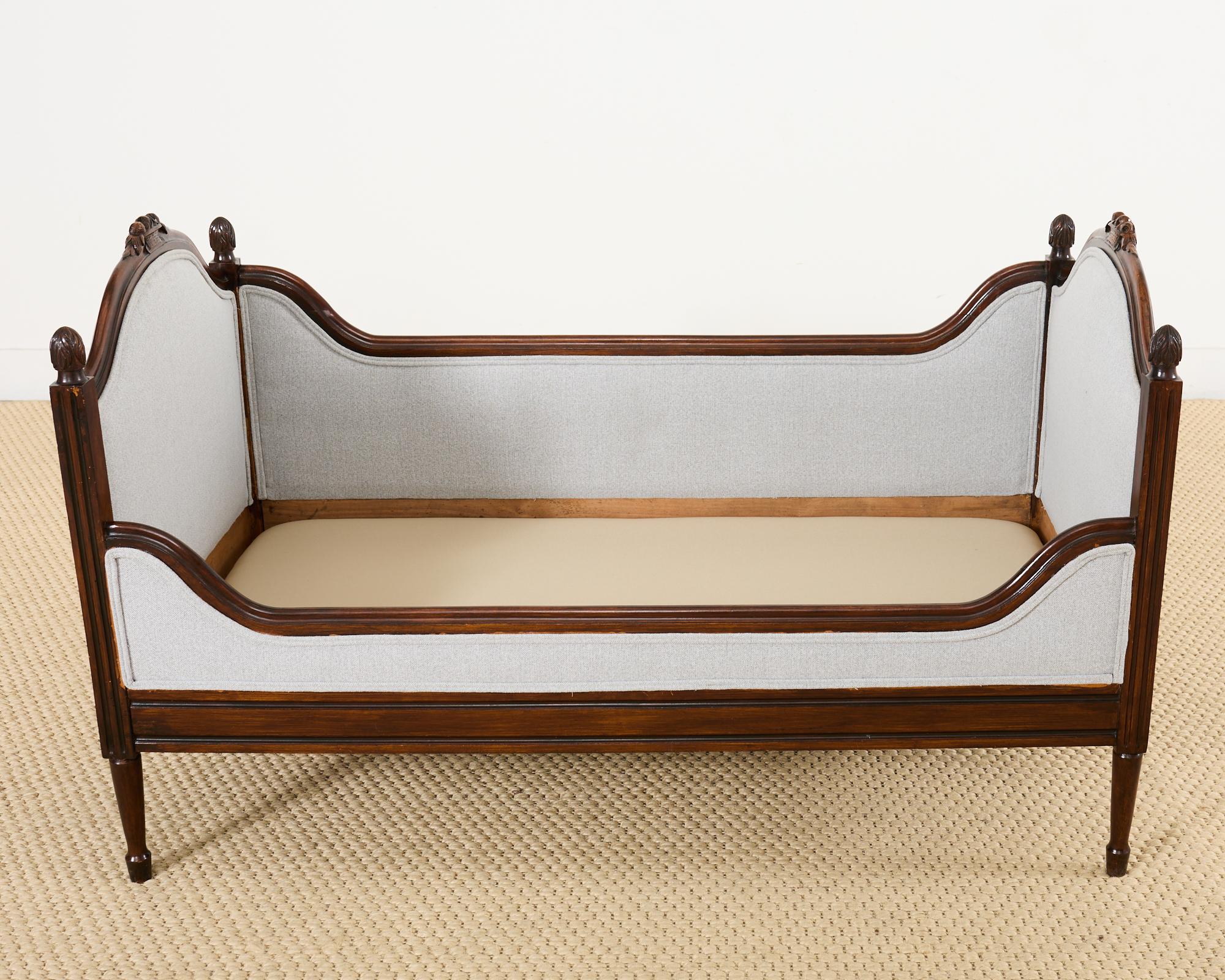 French Louis XVI Style Mahogany Bench or Diminutive Settee 13
