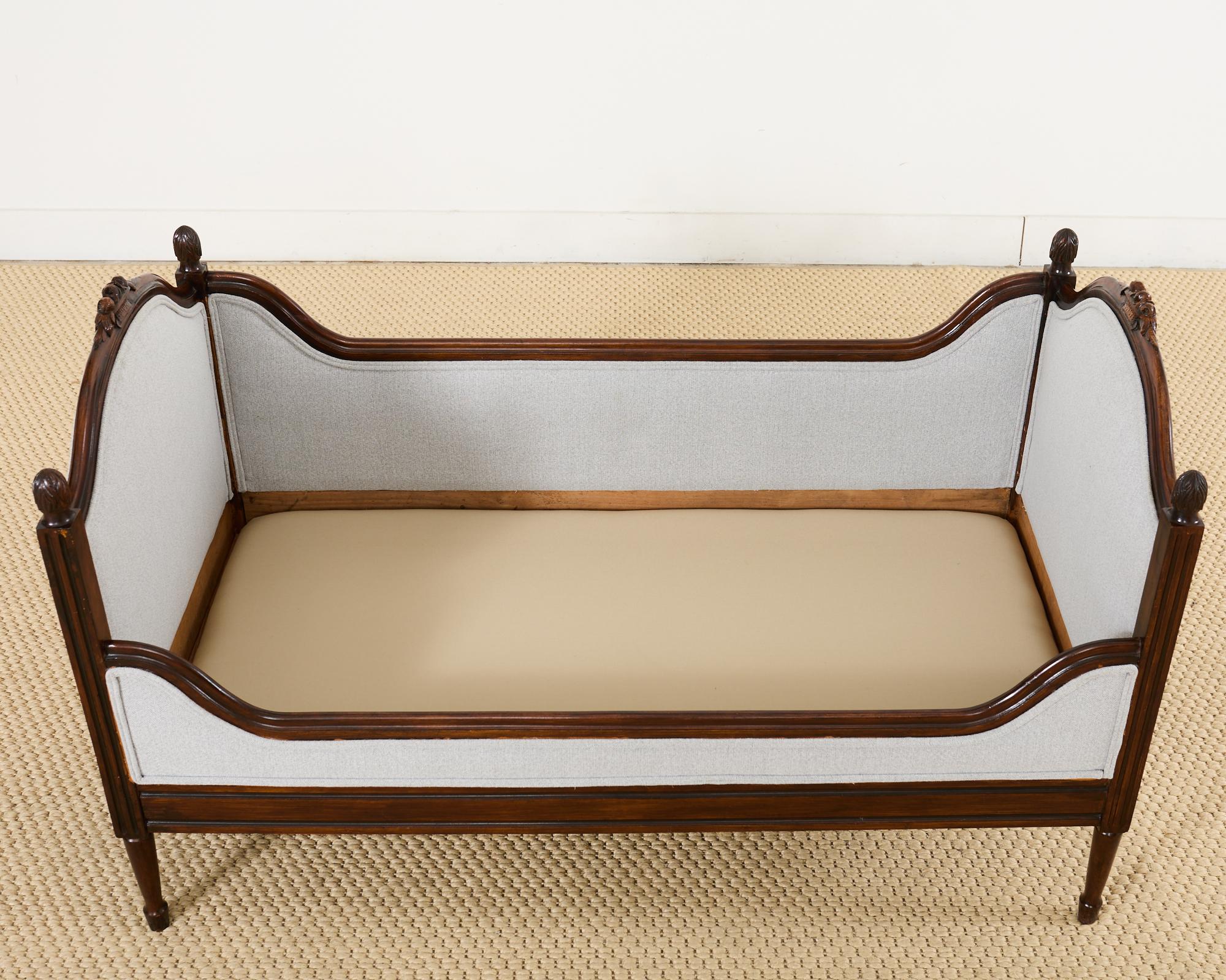 French Louis XVI Style Mahogany Bench or Diminutive Settee 14