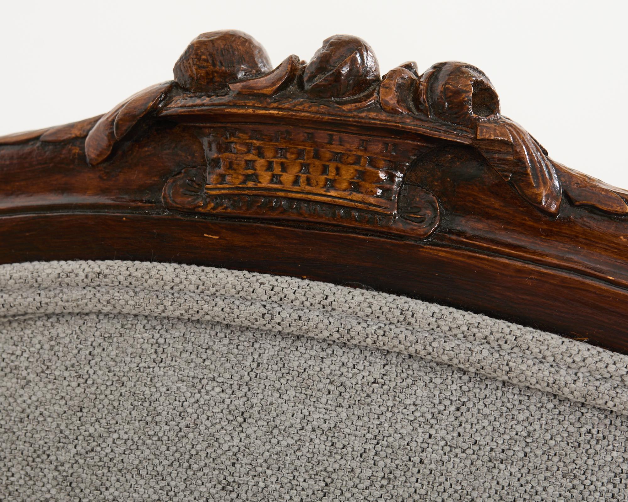 French Louis XVI Style Mahogany Bench or Diminutive Settee 3