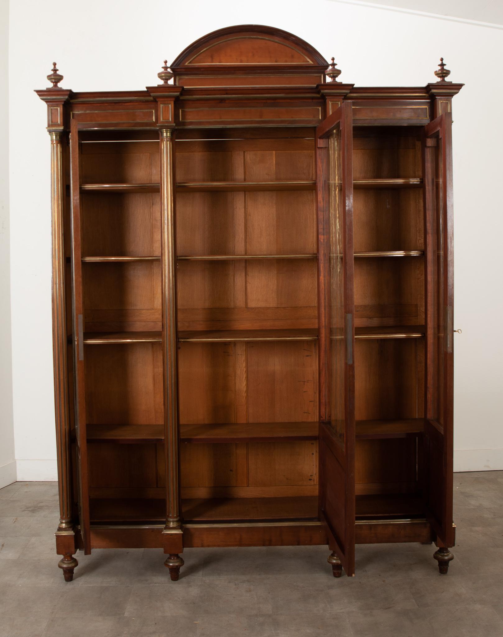 French Louis XVI Style Mahogany Bibliotheque For Sale 4