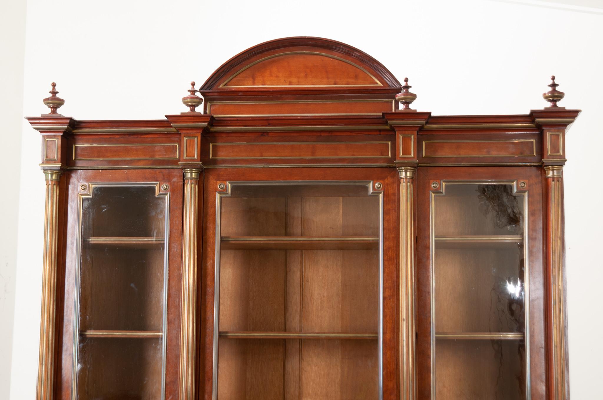 19th Century French Louis XVI Style Mahogany Bibliotheque For Sale