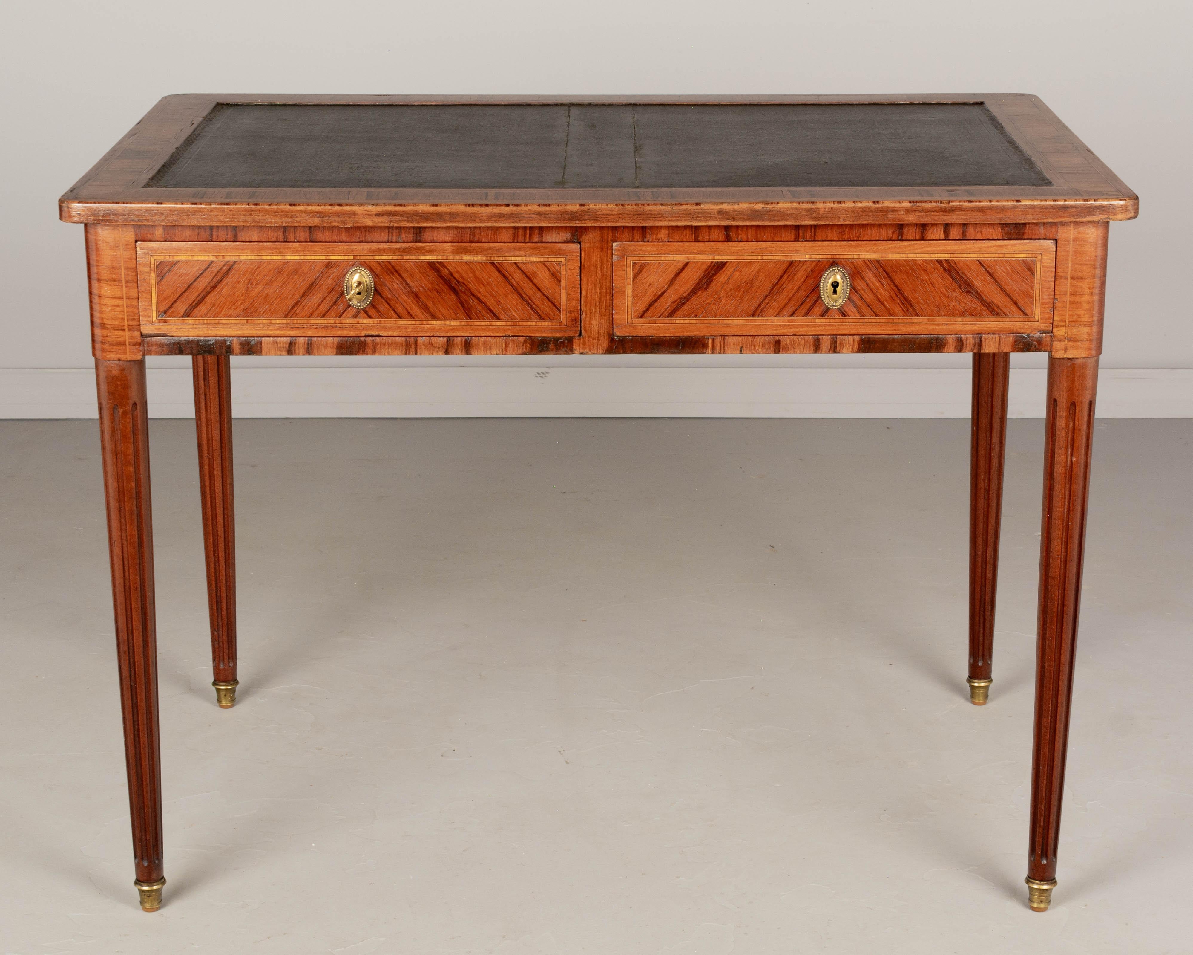 French Louis XVI Style Mahogany Bureau Plat, or Writing Desk In Good Condition In Winter Park, FL