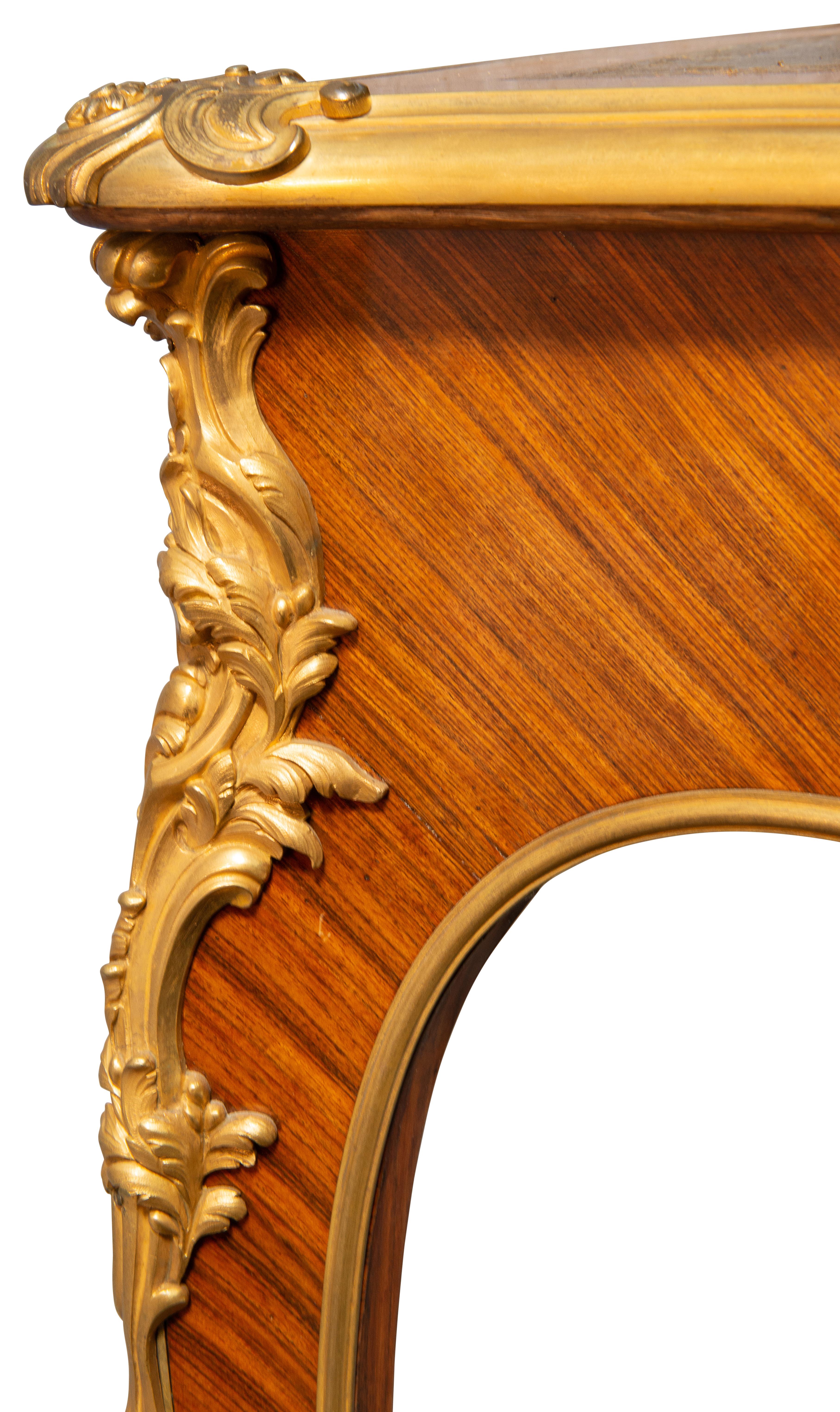 Ormolu French Louis XVI Style Mahogany Bureau Plate by Krieger For Sale