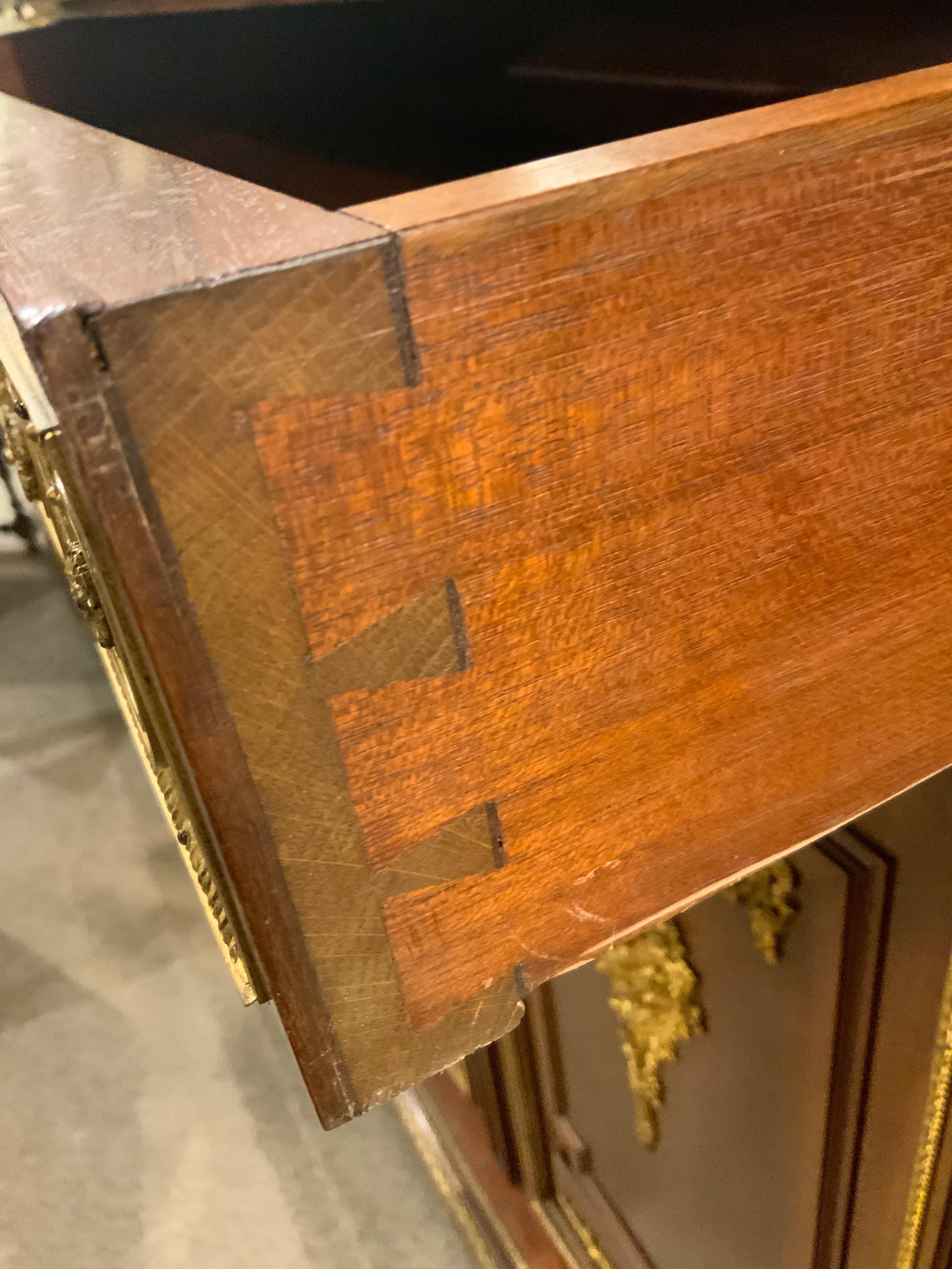 French Louis XVI-Style Mahogany Cabinet with Fine Bronze Dore Mounts In Excellent Condition For Sale In Houston, TX