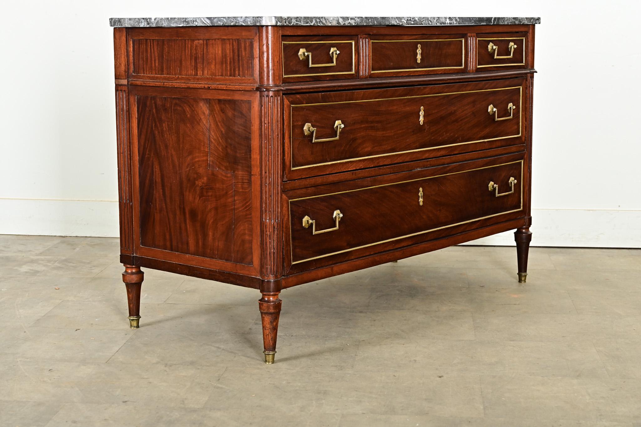 French Louis XVI Style Mahogany Commode For Sale 4