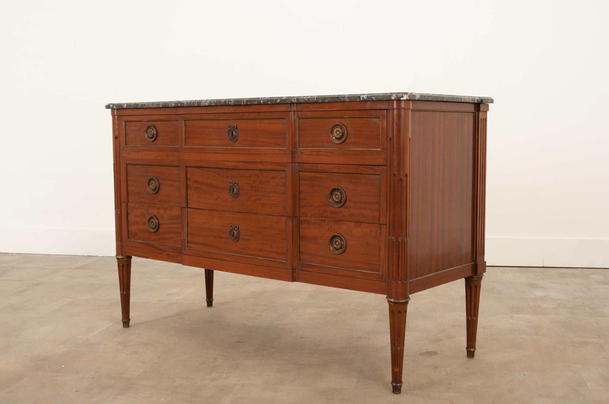 French Louis XVI Style Mahogany Commode For Sale 5