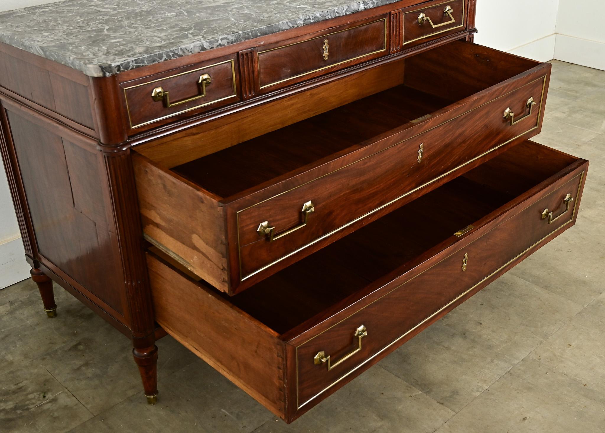 French Louis XVI Style Mahogany Commode For Sale 5