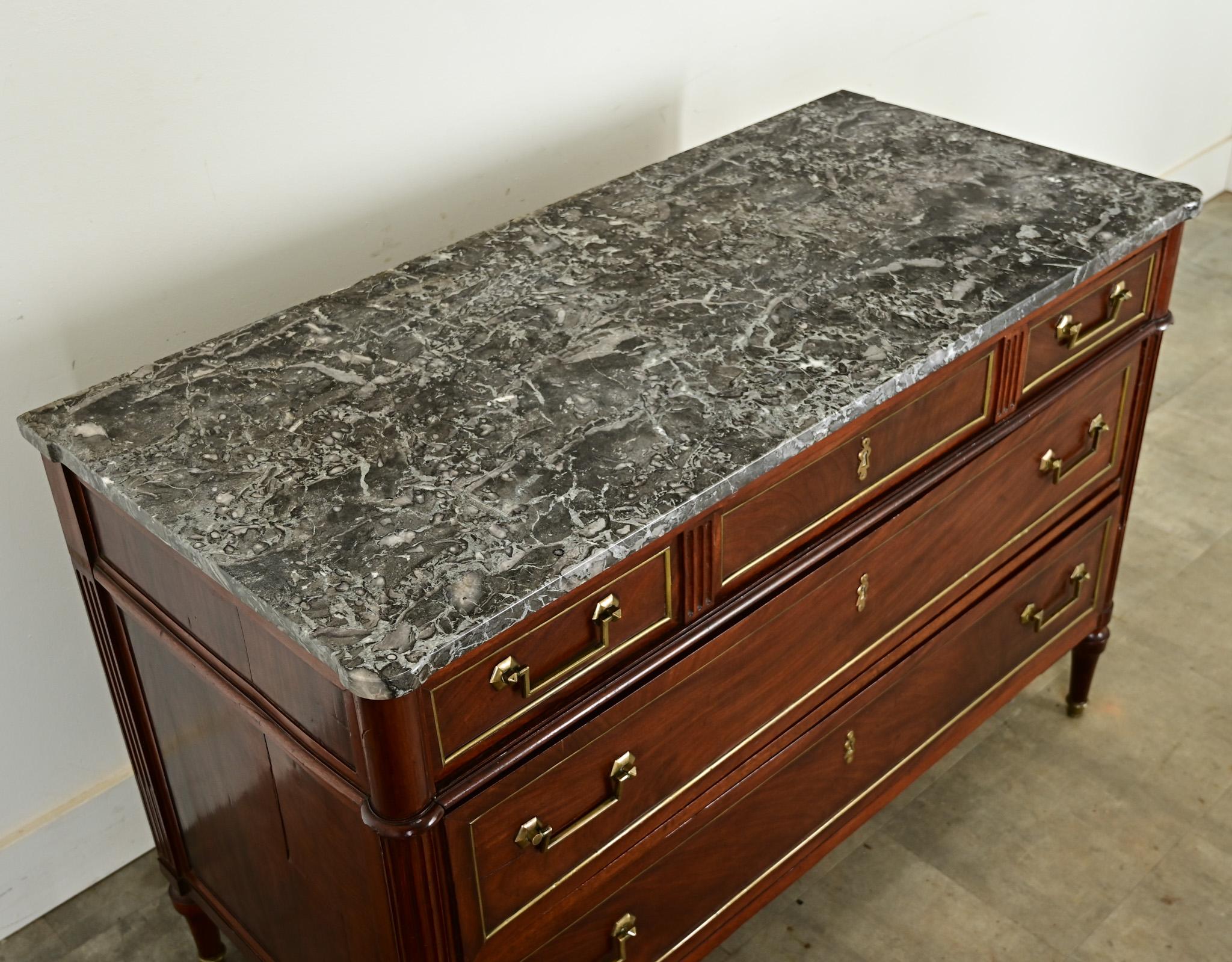 19th Century French Louis XVI Style Mahogany Commode For Sale