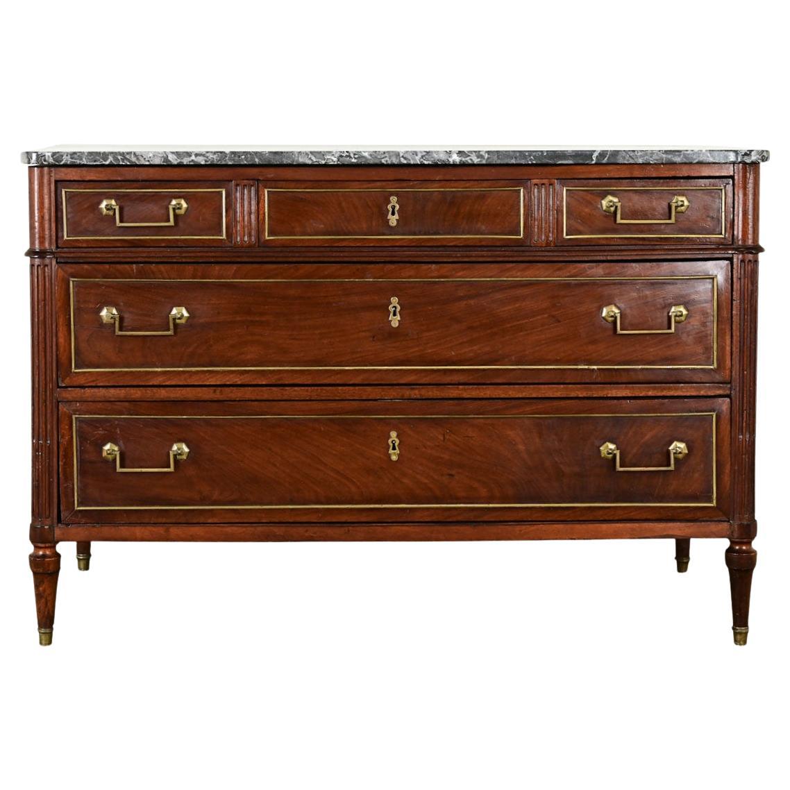 French Louis XVI Style Mahogany Commode