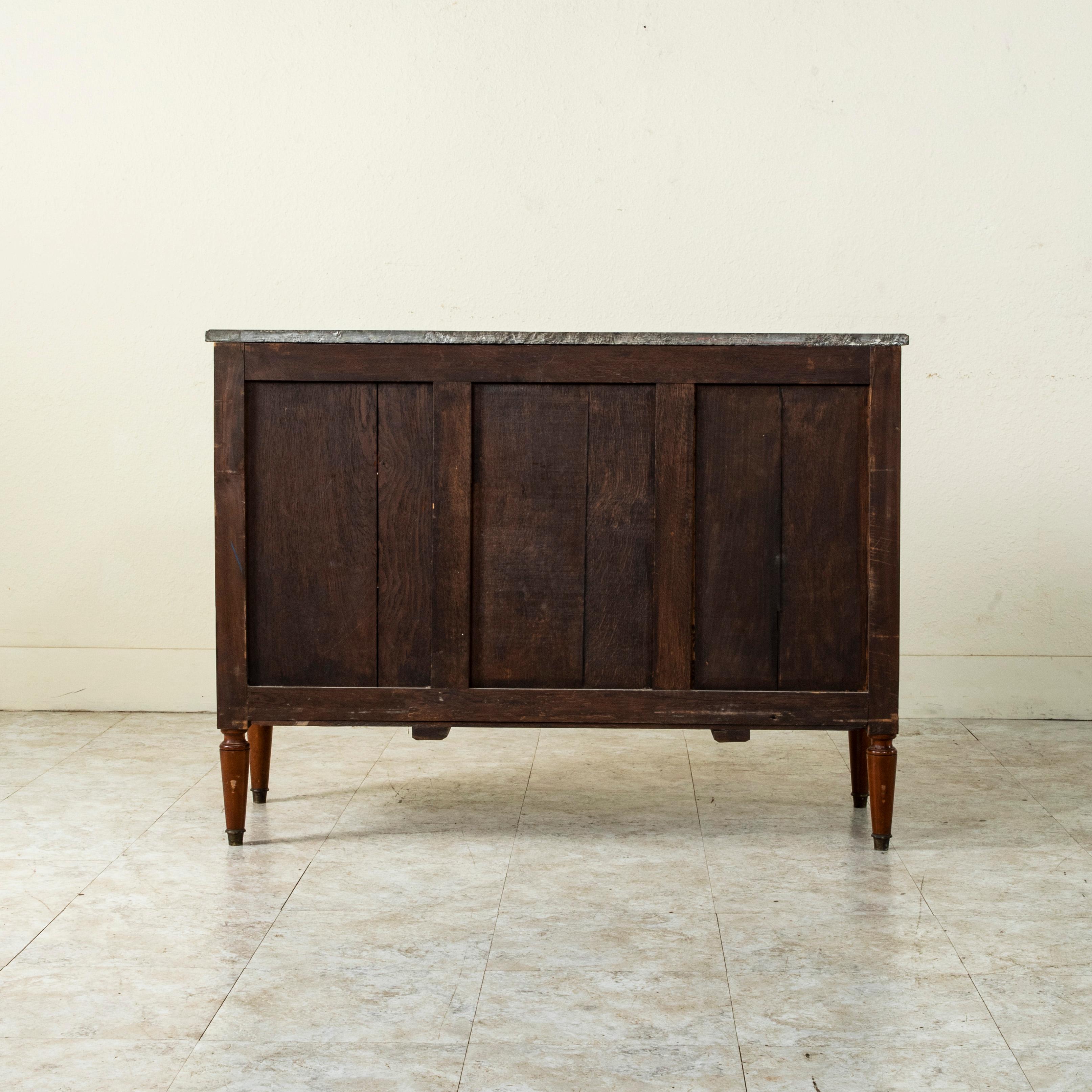 20th Century French Louis XVI Style Mahogany Commode or Chest, Marble Top