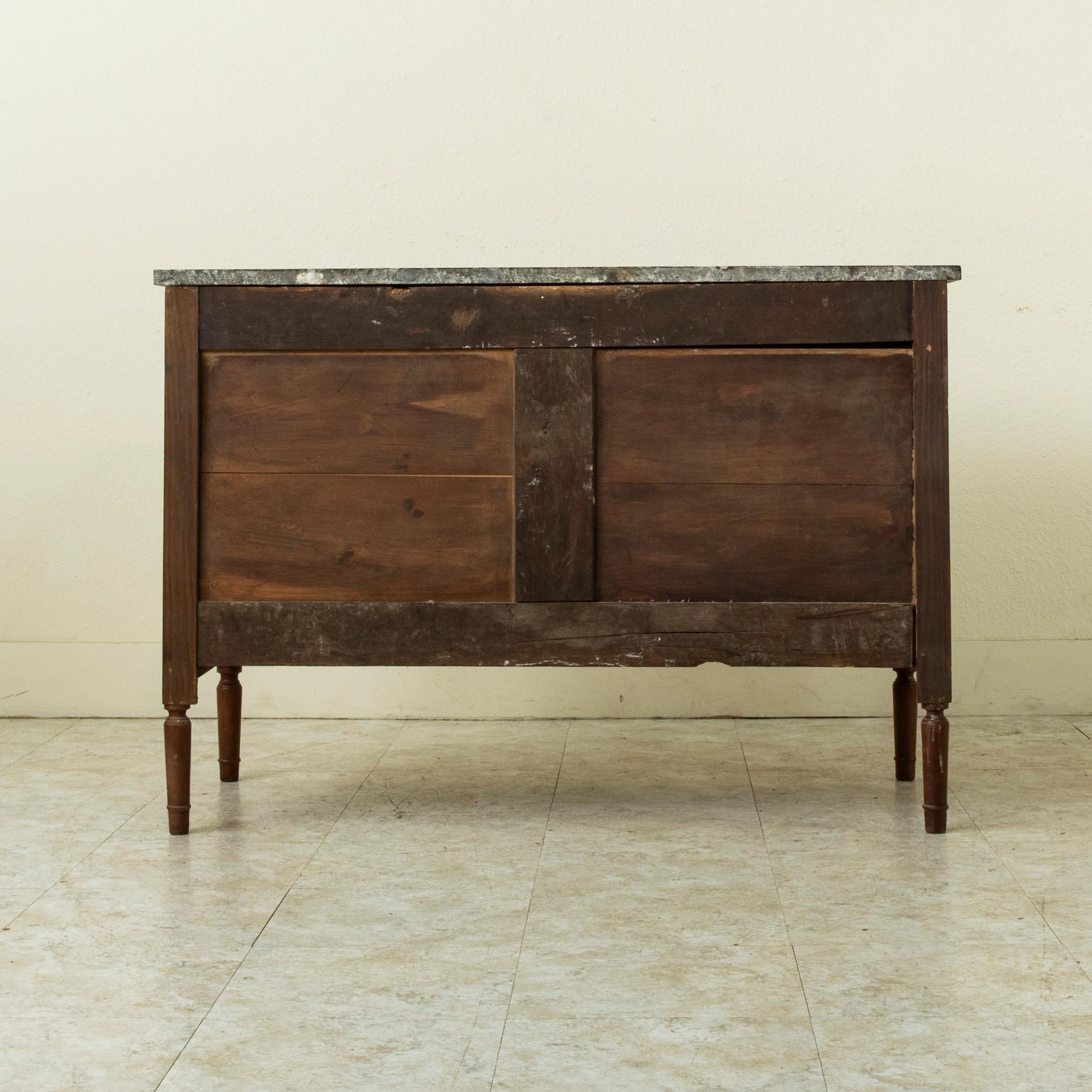 French Louis XVI Style Mahogany Commode or Chest with Marble Top, Bronze C. 1900 1