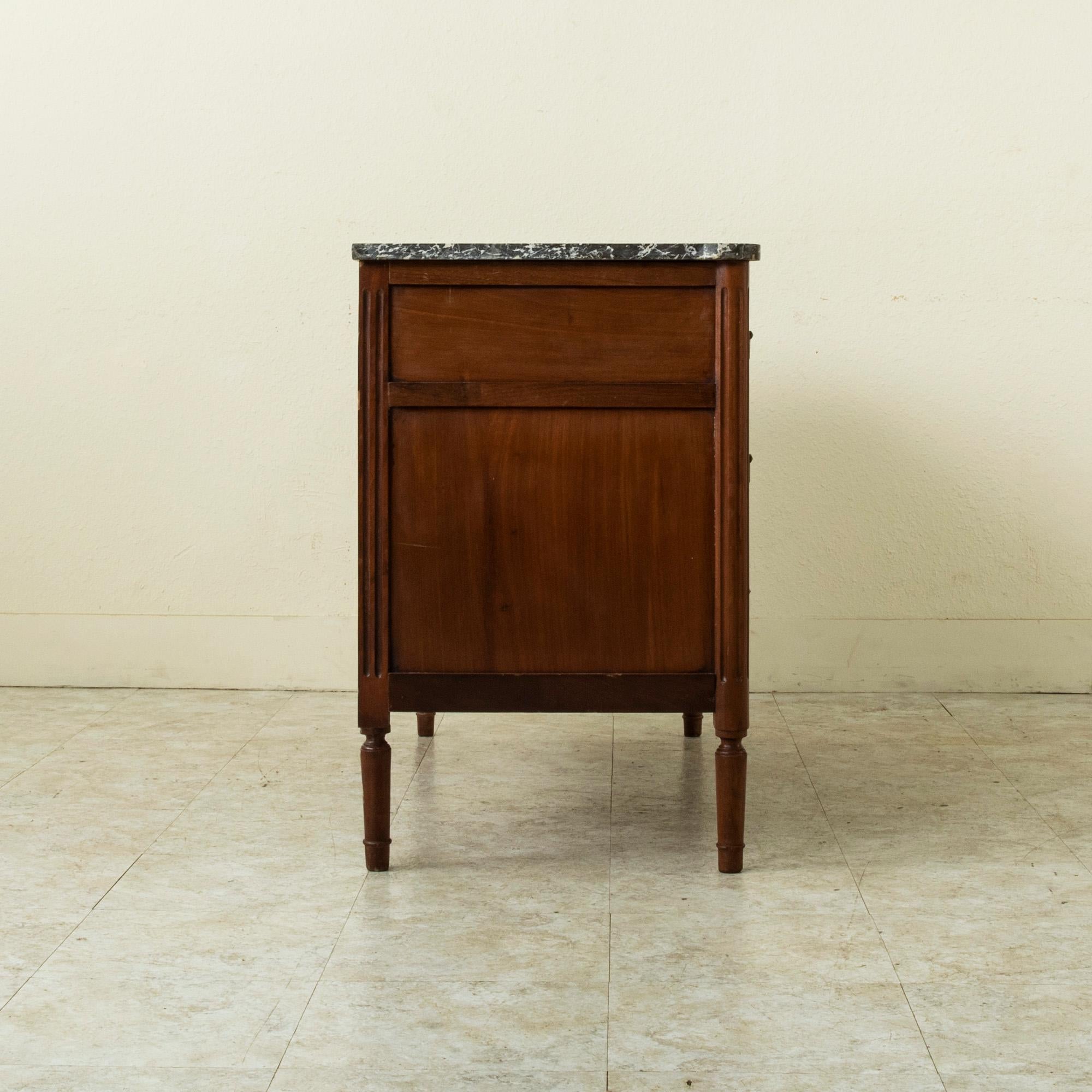 French Louis XVI Style Mahogany Commode or Chest with Marble Top, Bronze C. 1900 2