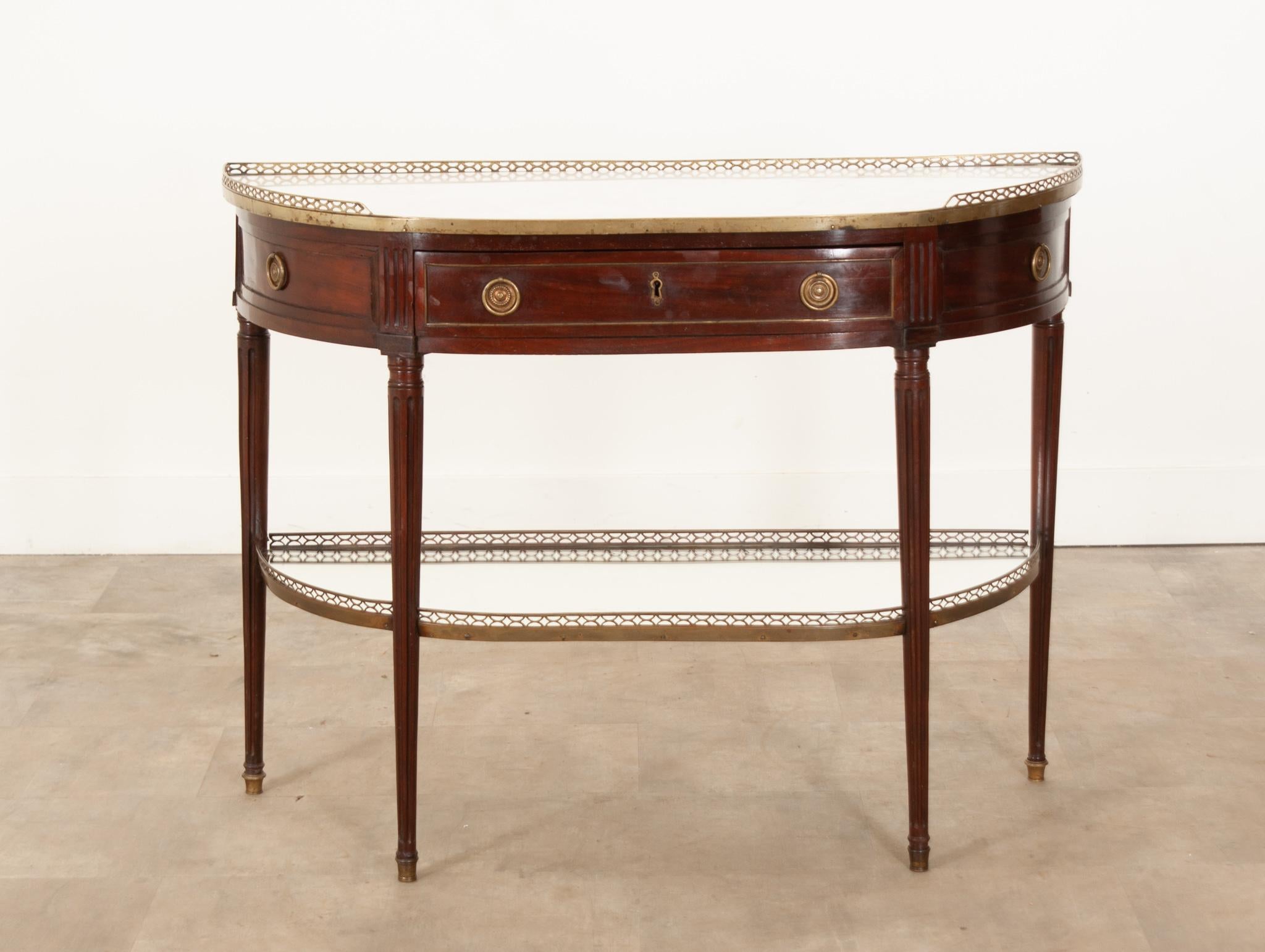 French Louis XVI Style Mahogany Console Table For Sale 4