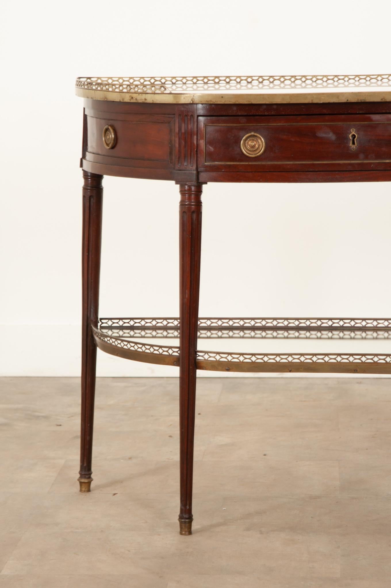 French Louis XVI Style Mahogany Console Table For Sale 5